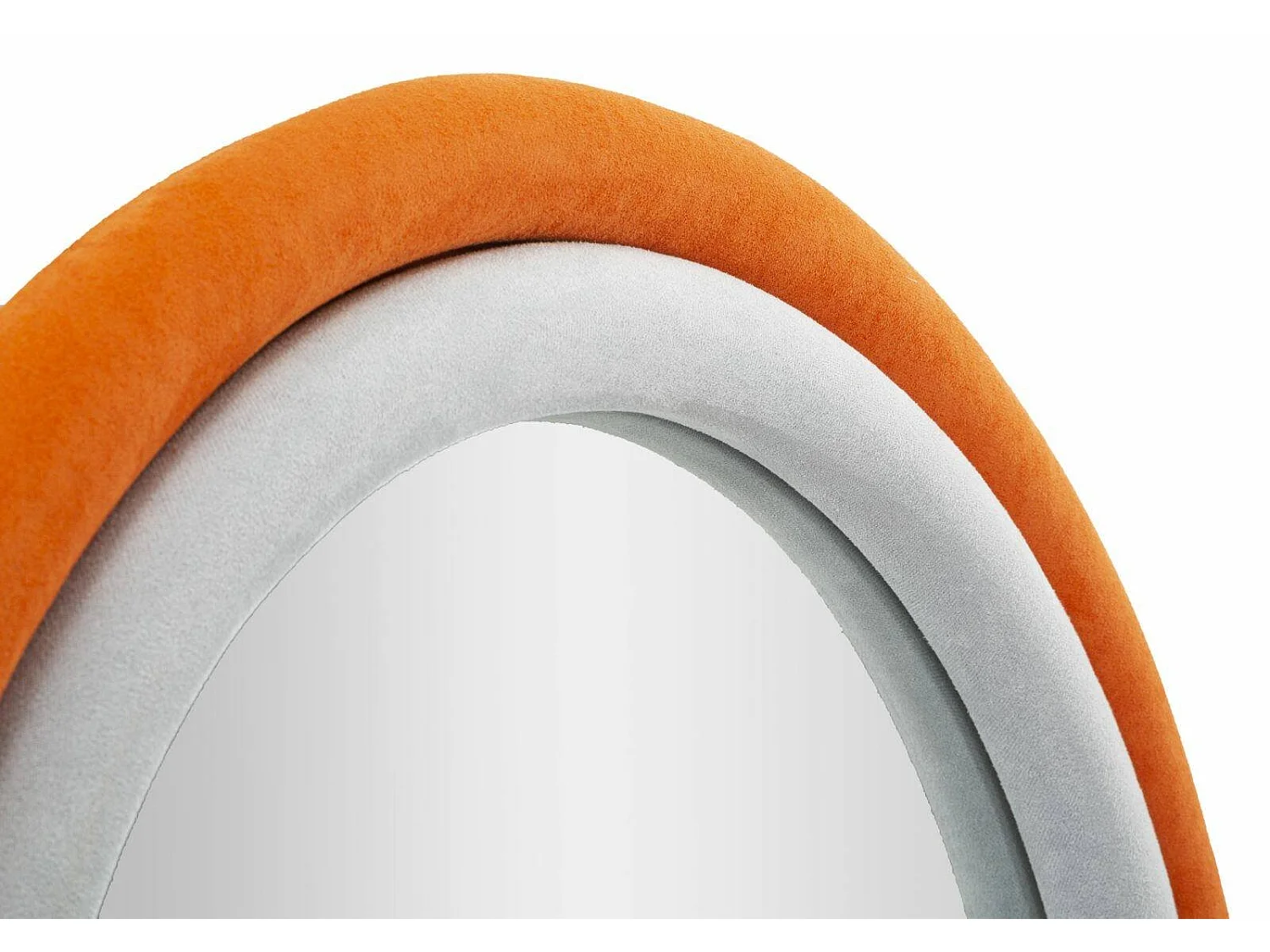 Miroir Marinetti, Verre miroité, Objet d'ameublement mural, Décoration avec miroir, 60x4 h90 cm, Orange et Gris
