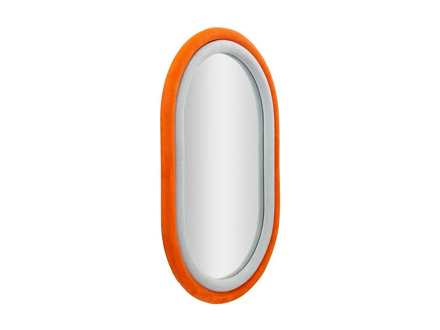 Miroir Marinetti, Verre miroité, Objet d'ameublement mural, Décoration avec miroir, 60x4 h90 cm, Orange et Gris