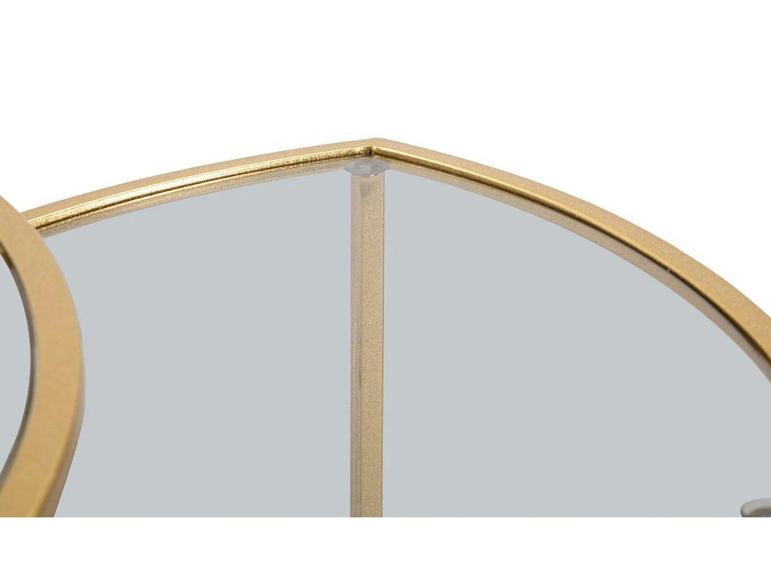 Mesa de centro Adrian, Mesa de centro baixa, Porta-revistas para sofá, Prateleira de sala, 60x60 h50 cm, Dourado