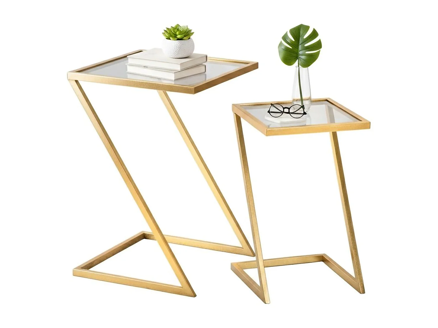 Table basse Ono, Table basse, Porte-revues pour canapé, Etagère de salon, 40x40 h60 cm, Or