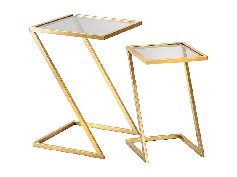 Mesa de centro Ono, Mesa de centro baixa, Porta-revistas para sofá, Estante de sala, 40x40 h60 cm, Dourado