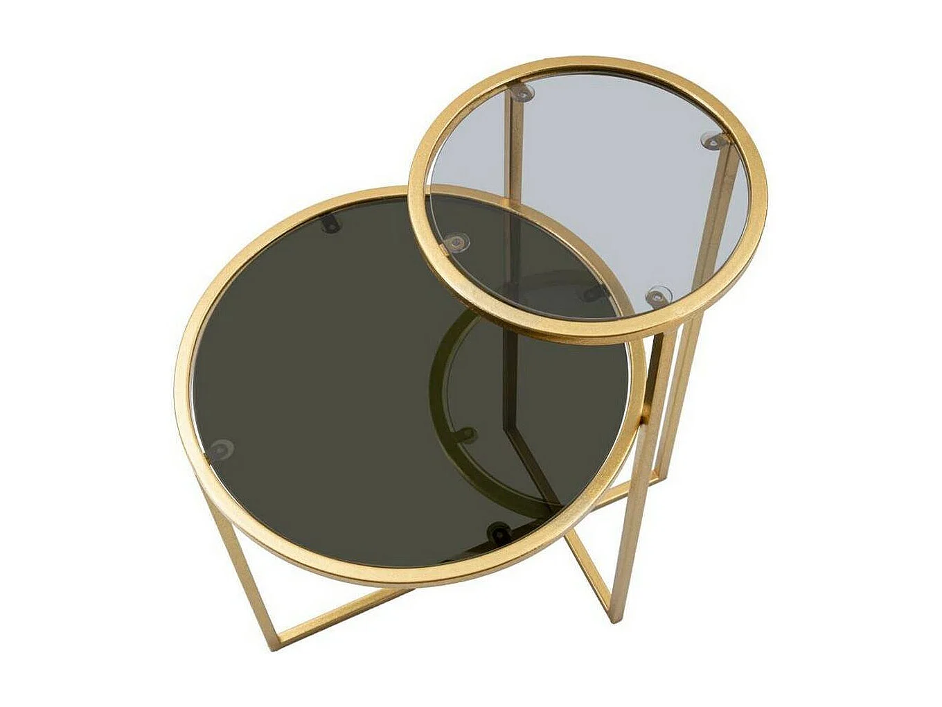 Yoko salontafel, Lage salontafel, Tijdschriftenrek voor bank, Woonkamerplank, 50x40 h61 cm, Goud