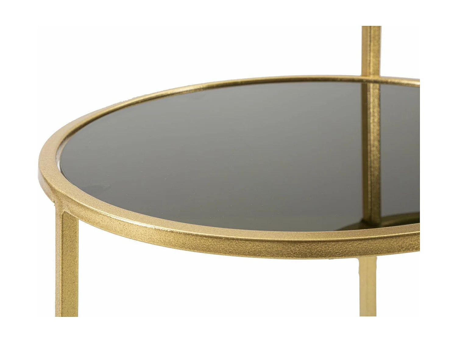 Table basse Yoko, Table basse, Porte-revues pour canapé, Etagère de salon, 50x40 h61 cm, Or