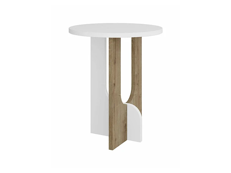 Wohnzimmertisch Dpa, Niedriger Wohnzimmertisch, Kaffeeregal, Couchtisch für Sofa, 40x40h47 cm, WeiÃŸ und Eiche