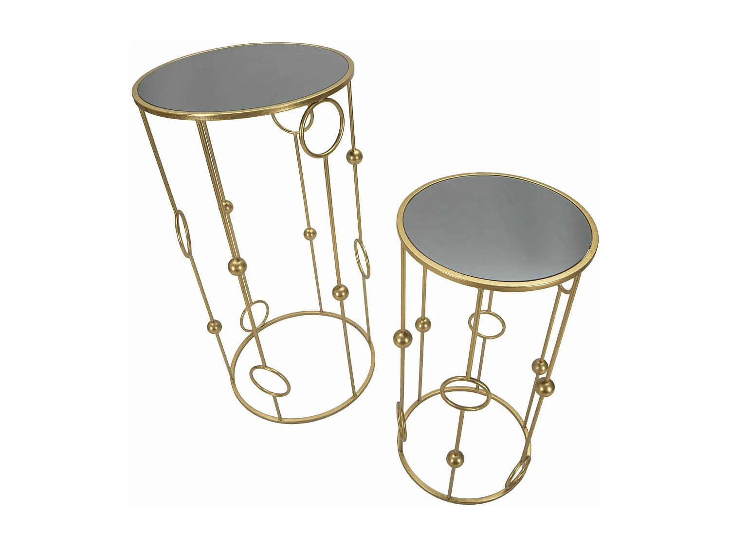 Wohnzimmertisch Leonid, Niedriger Wohnzimmertisch, Kaffeeregal, Couchtisch für Sofa, 50x50 h100 cm, Gold