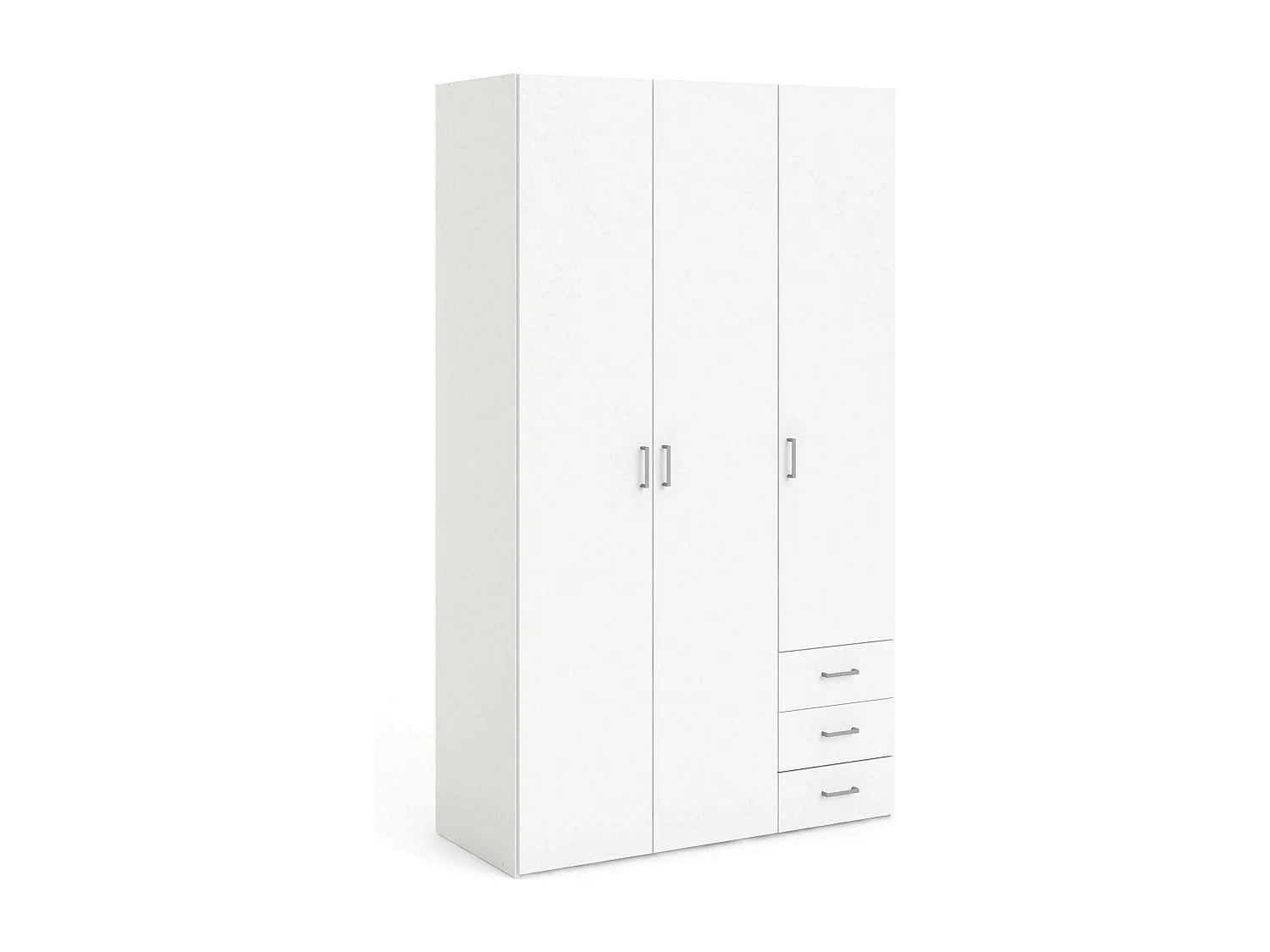 Garde-robe 3 portes Dsemplic, Meubles de chambre, Penderie de plain-pied, Placard à vêtements, 115x49 h200 cm, Blanc