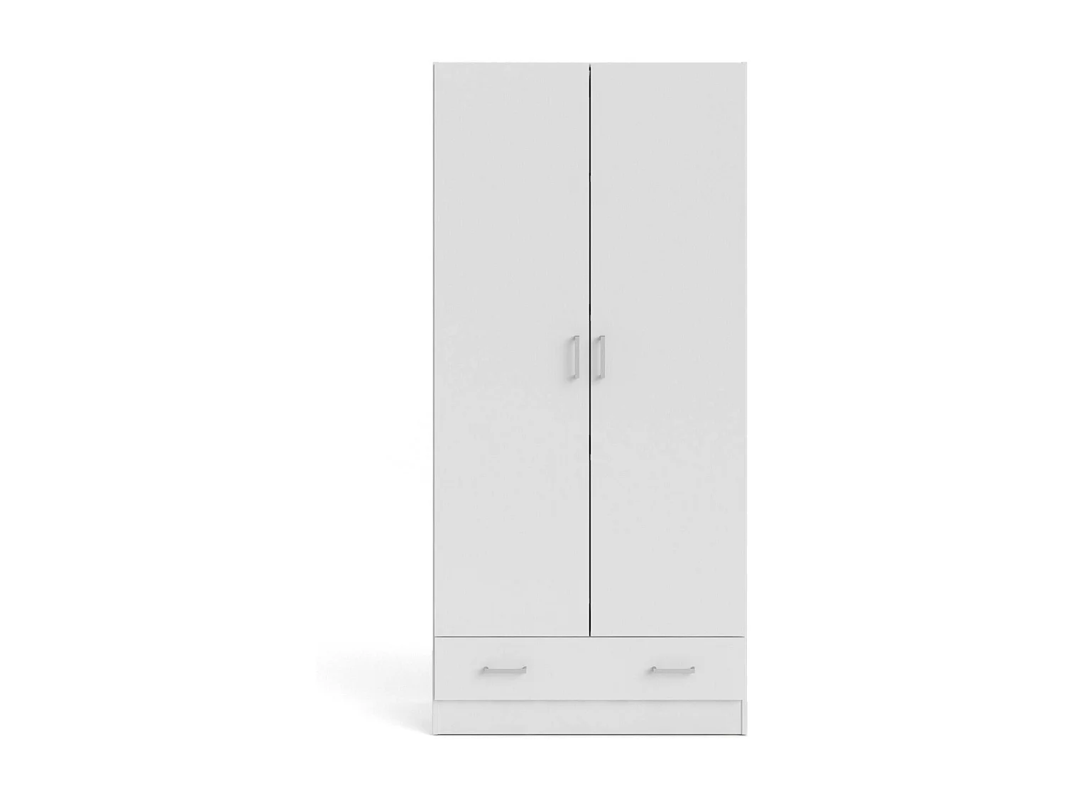 Kleiderschrank 2 Türen Amylya, Schlafzimmermöbel, Schrank, Garderobe, 79x36 h170 cm, WeiÃŸ