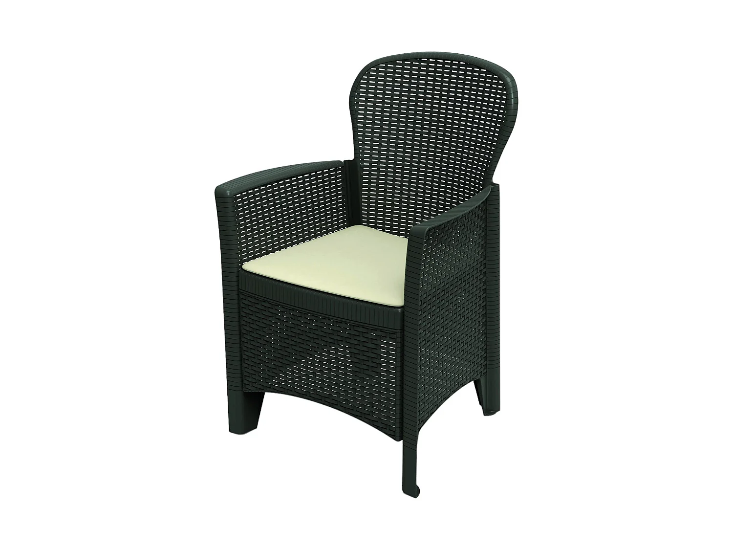 Sillas de Jardín Dboatti, Asiento de jardín, sillón de exterior efecto ratán, 100% Made in Italy, 60x58h89 cm, Antracita