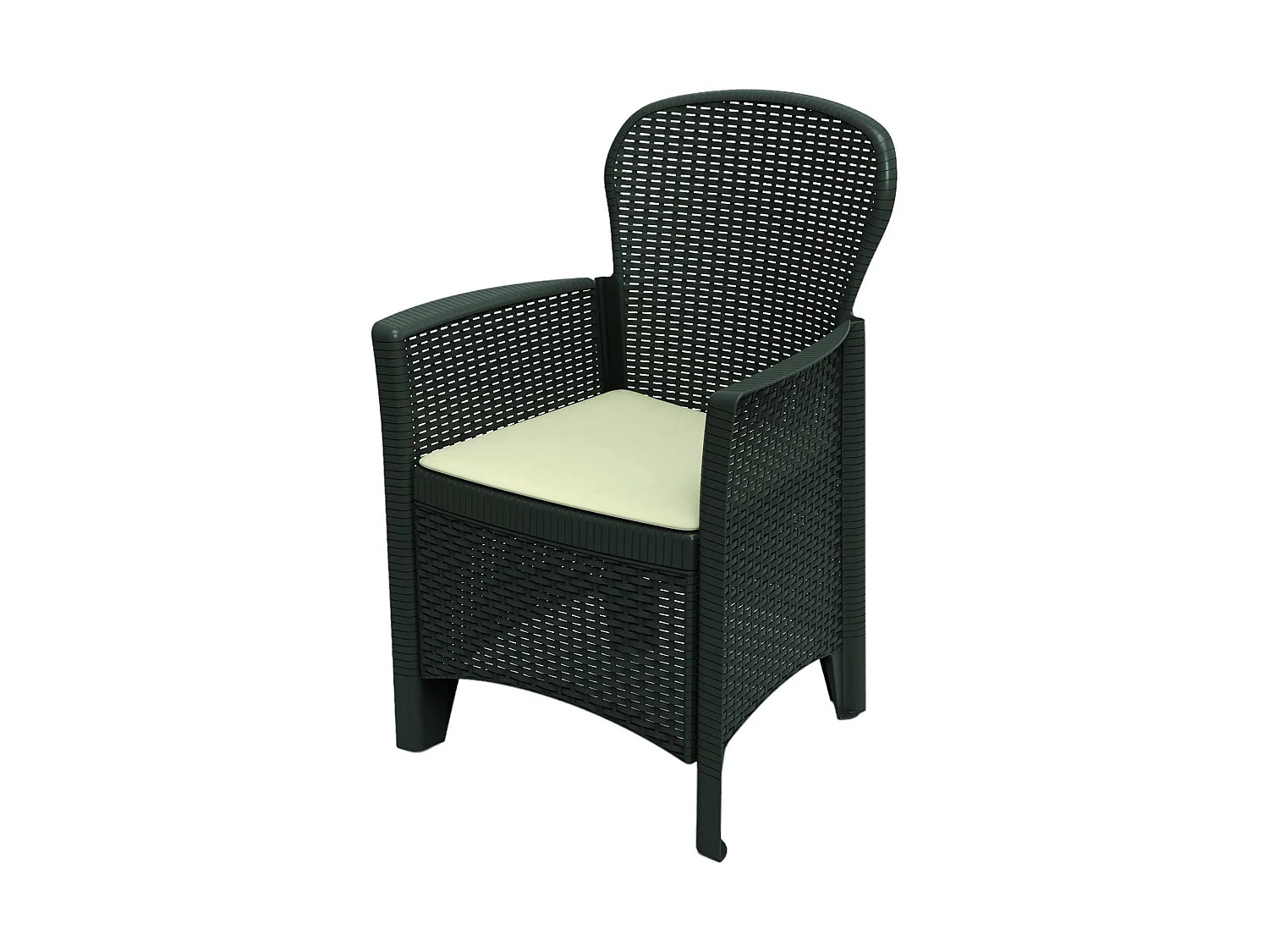 Chaise d'extérieur Dboatti, Siège de jardin, Fauteuil d'extérieur effet rotin, 100% Made in Italy, 60x58h89 cm, Anthracite