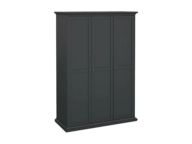 Garde-robe 3 portes Dsempe, Meubles de chambre, Penderie de plain-pied, Placard à vêtements, 139x61 h201 cm, Gris