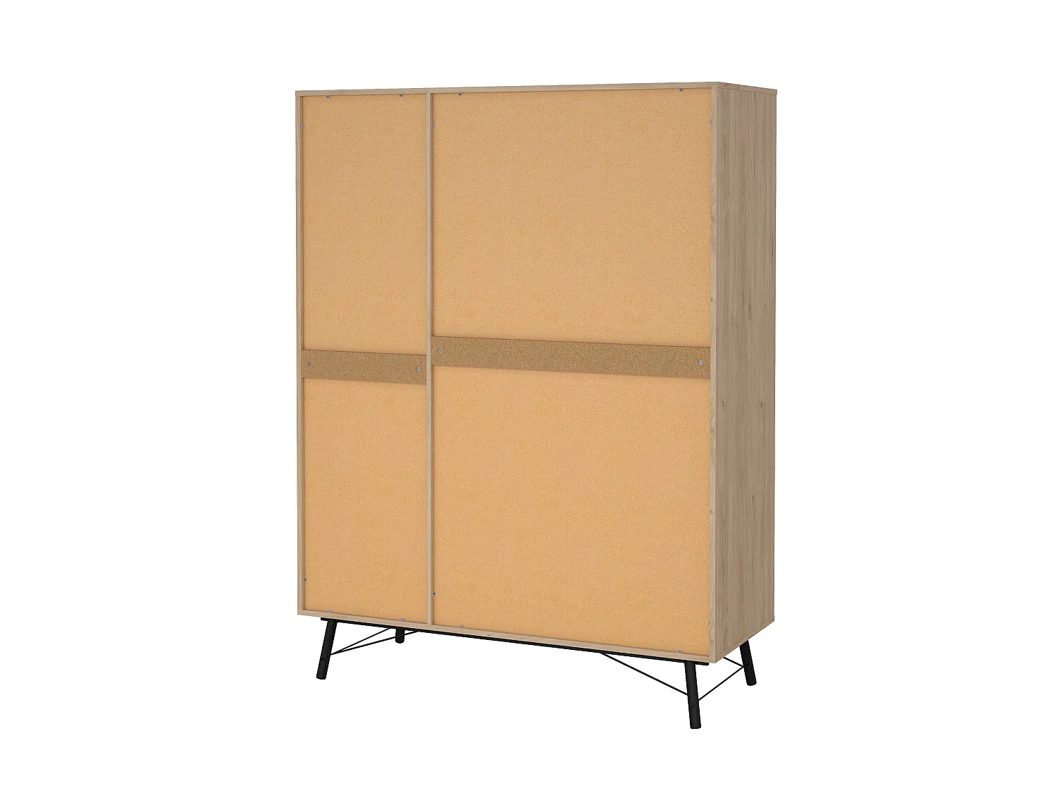 Garde-robe 3 portes Dverdell, Meubles de chambre, Penderie de plain-pied, Placard à vêtements, 150x60 h200 cm, Chêne clair