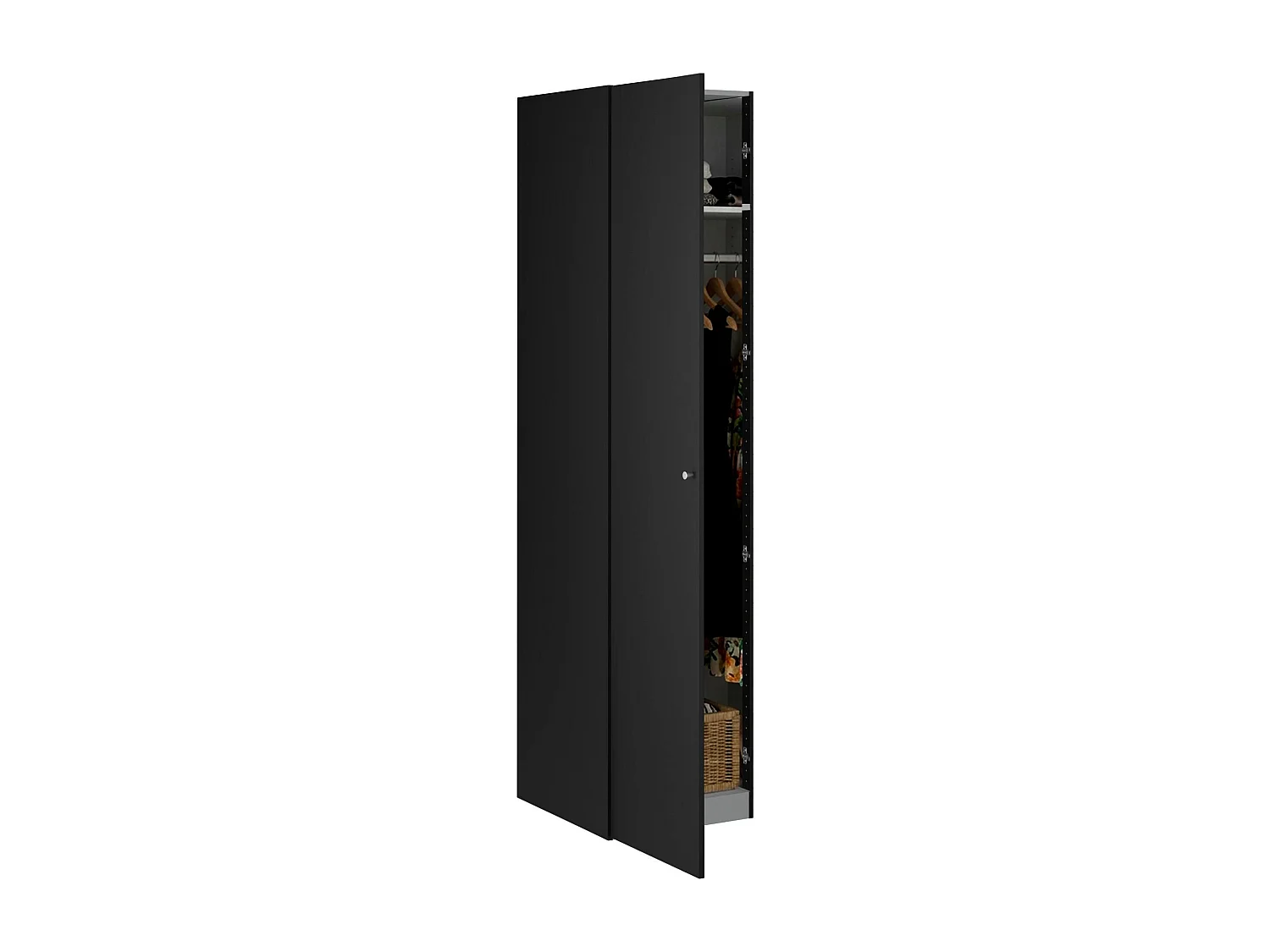 Armario 1 puerta\ Mexico, Muebles multifuncionales, Zapatero, Armario para zapatos, 60x50 h219 cm, Negro