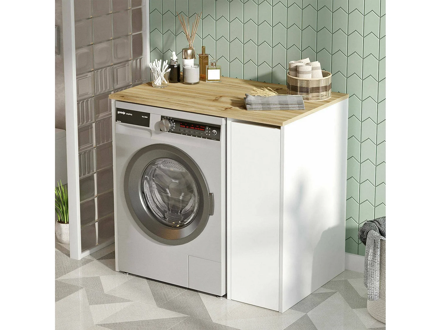 Grande armoire polyvalente Dpolengh, Meubles multifonctionnels, Casier à chaussures, Support à chaussures pour armoire, 94x60h88 cm, Noyer et Blanc