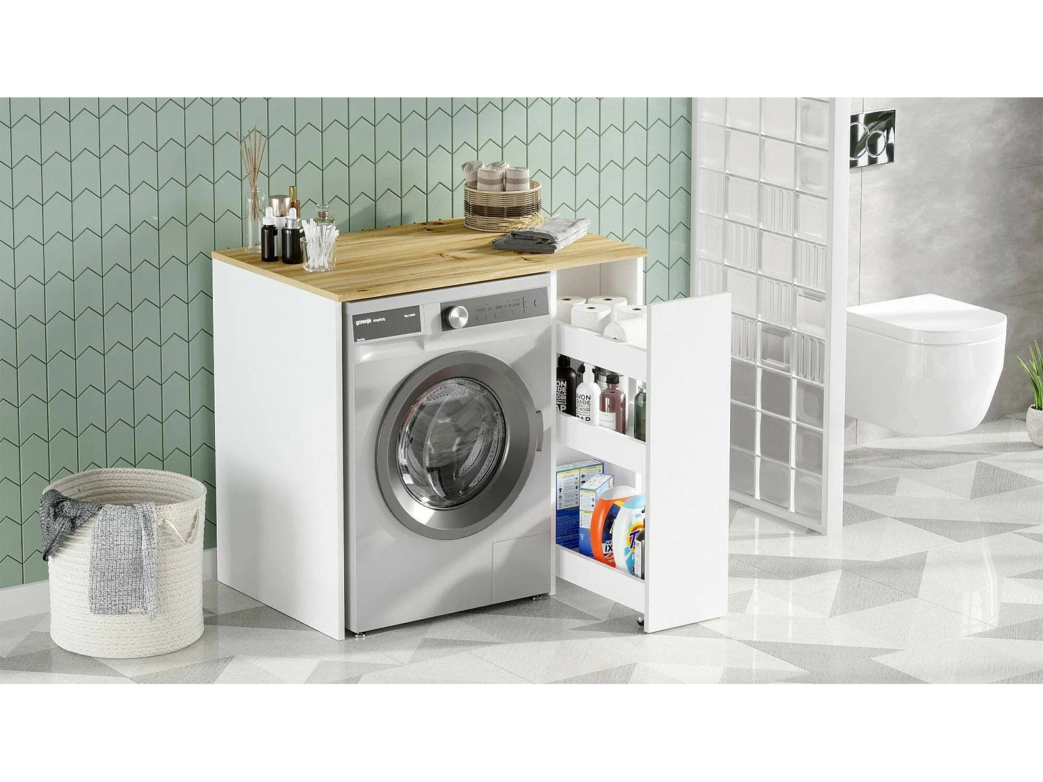 Grande armoire polyvalente Dpolengh, Meubles multifonctionnels, Casier à chaussures, Support à chaussures pour armoire, 94x60h88 cm, Noyer et Blanc