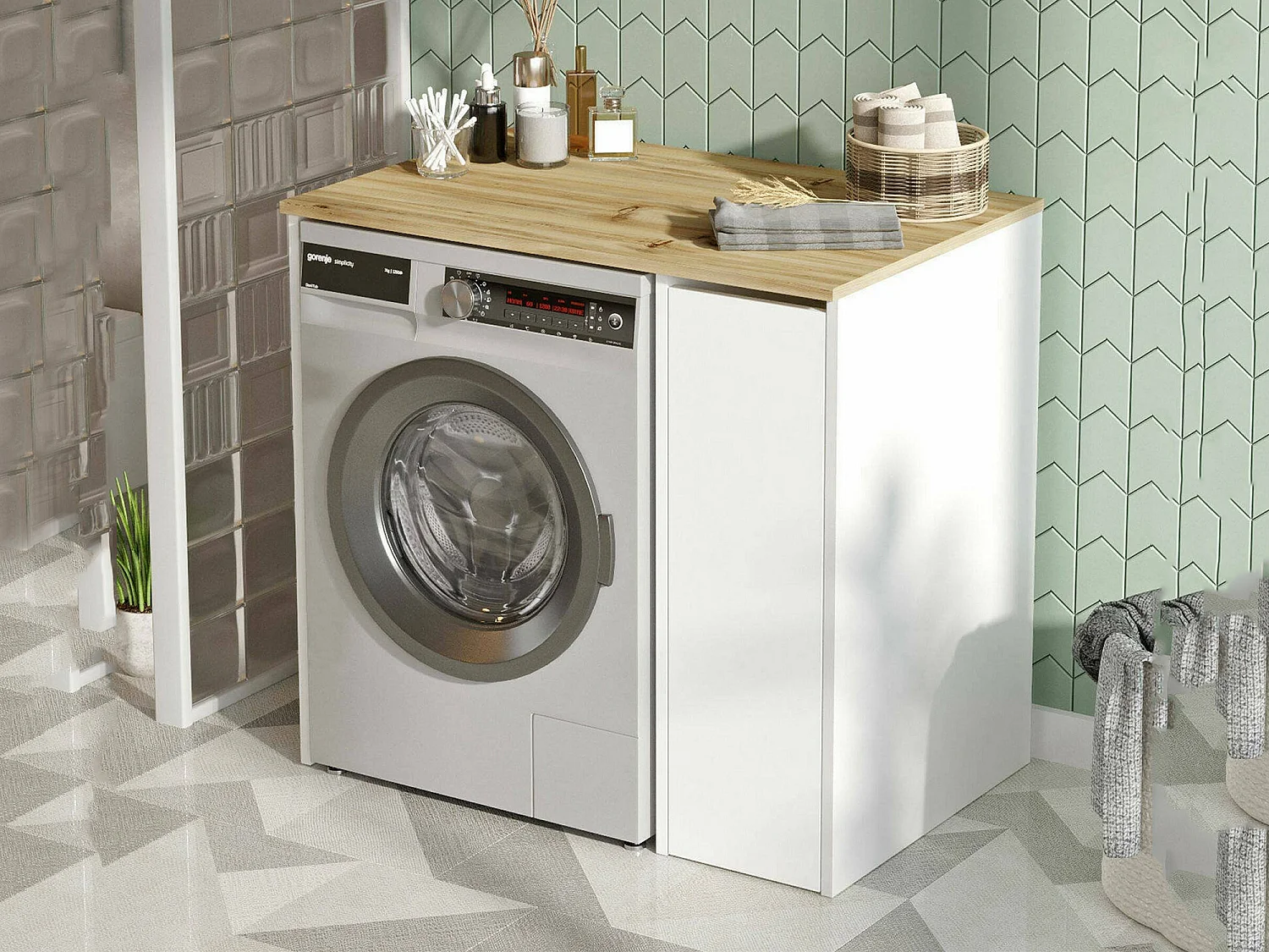 Roupeiro multiusos grande Dpolengh, Armário multifuncional, Sapateira, Roupeiro, 94x60h88 cm, Nogueira e Branco