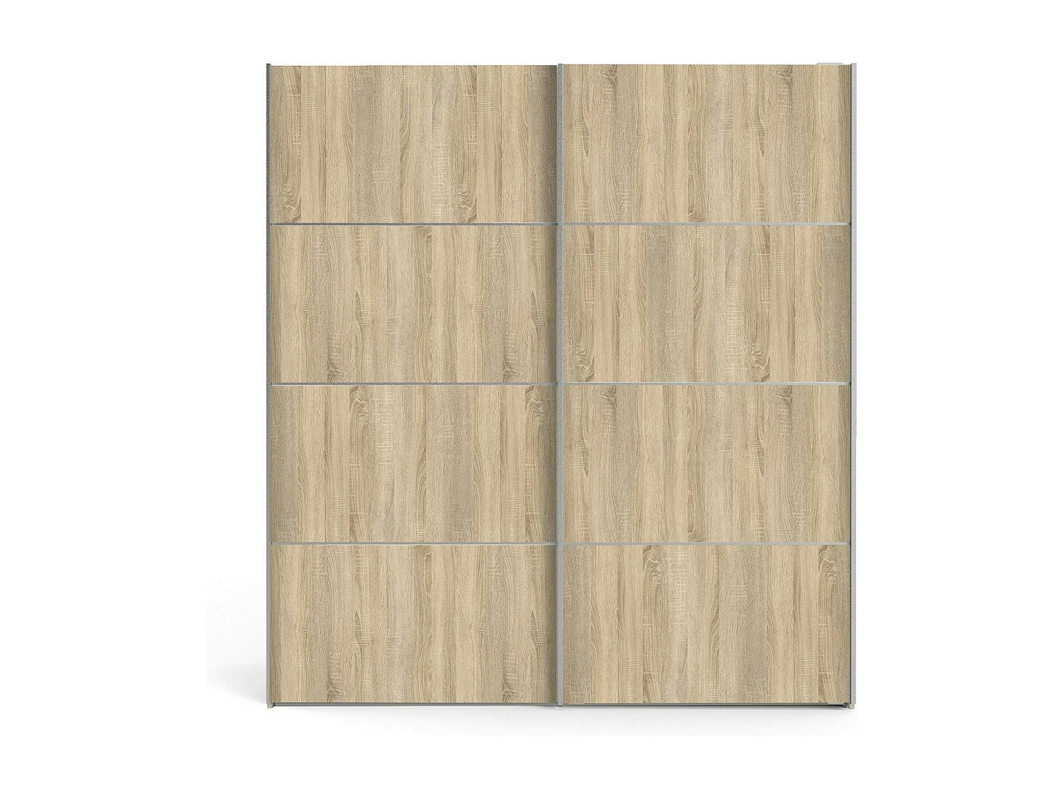 Garde-robe 2 portes Accadia, Meubles de chambre, Penderie de plain-pied, Placard à vêtements, 182x64 h202 cm, Chêne et Blanc