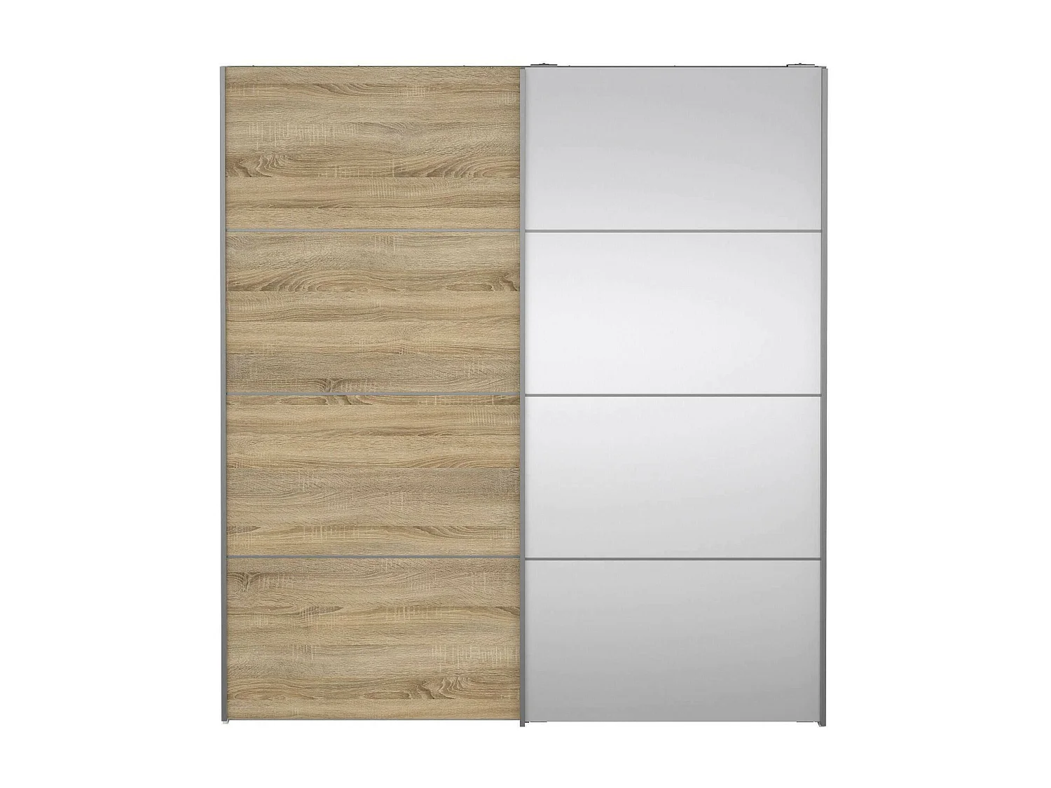 Kleiderschrank 2 Türen Cerreto, Schlafzimmermöbel, Schrank, Garderobe, 182x64 h202 cm, Eiche und WeiÃŸ