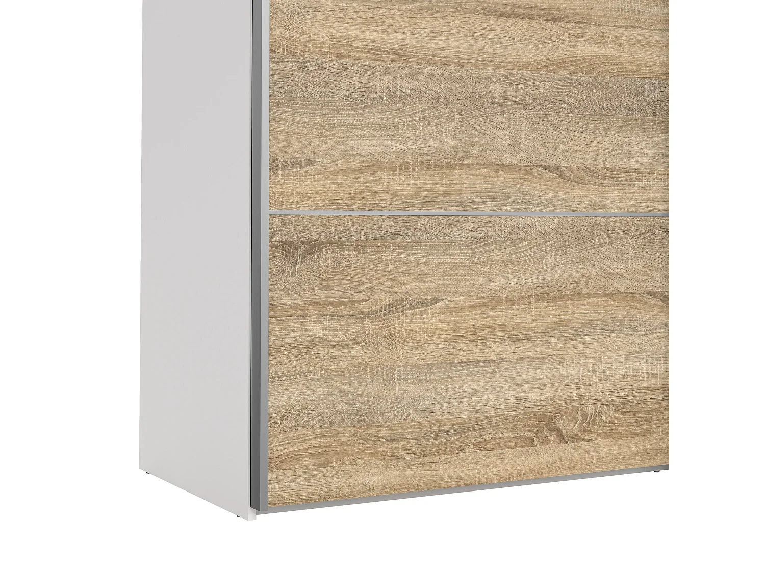 Kleiderschrank 2 Türen Cerreto, Schlafzimmermöbel, Schrank, Garderobe, 182x64 h202 cm, Eiche und WeiÃŸ