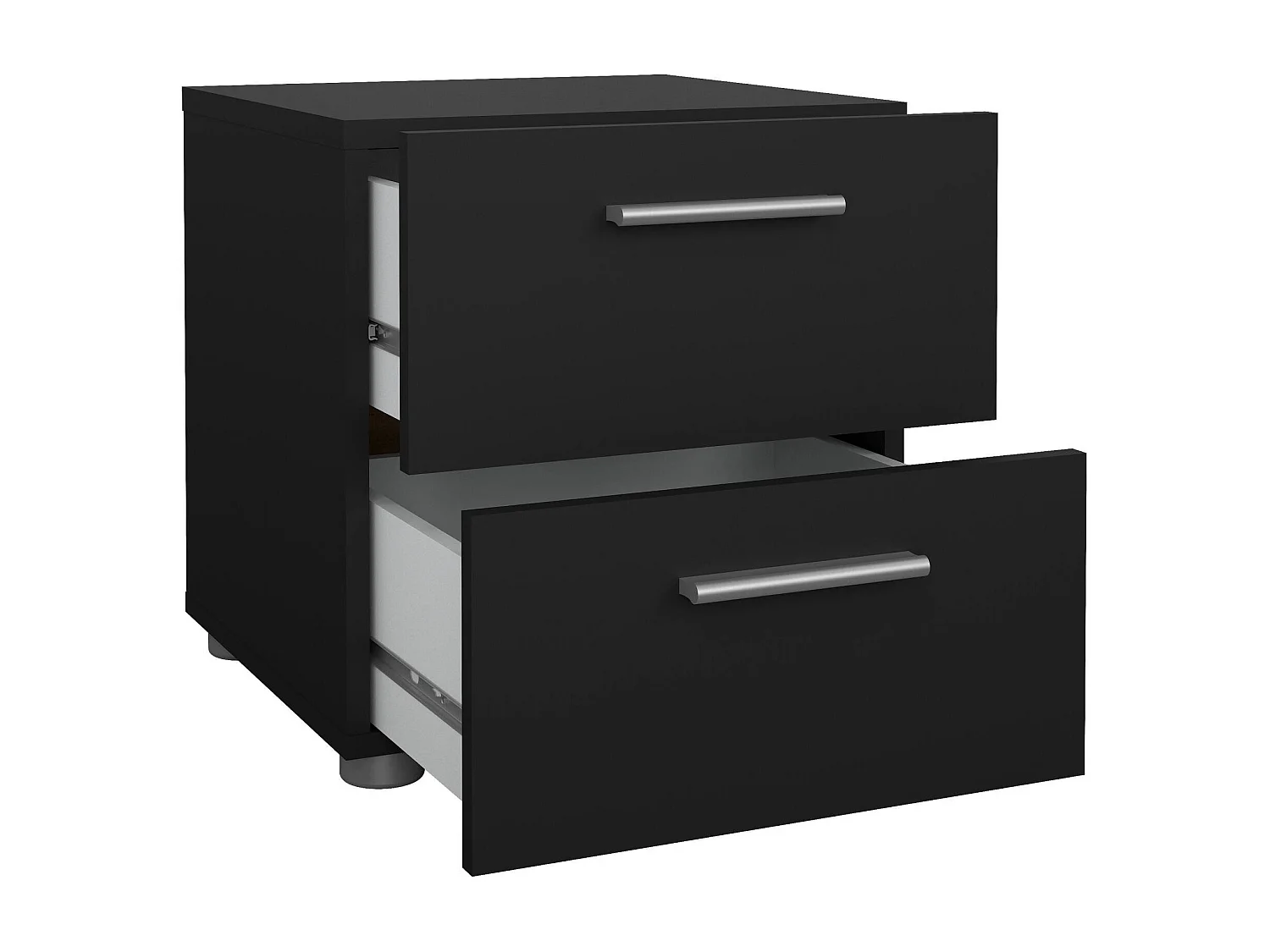 Chevet Drossett, Commode basse, Table de nuit, Étagère de chevet, 40x40 h42 cm, Noir