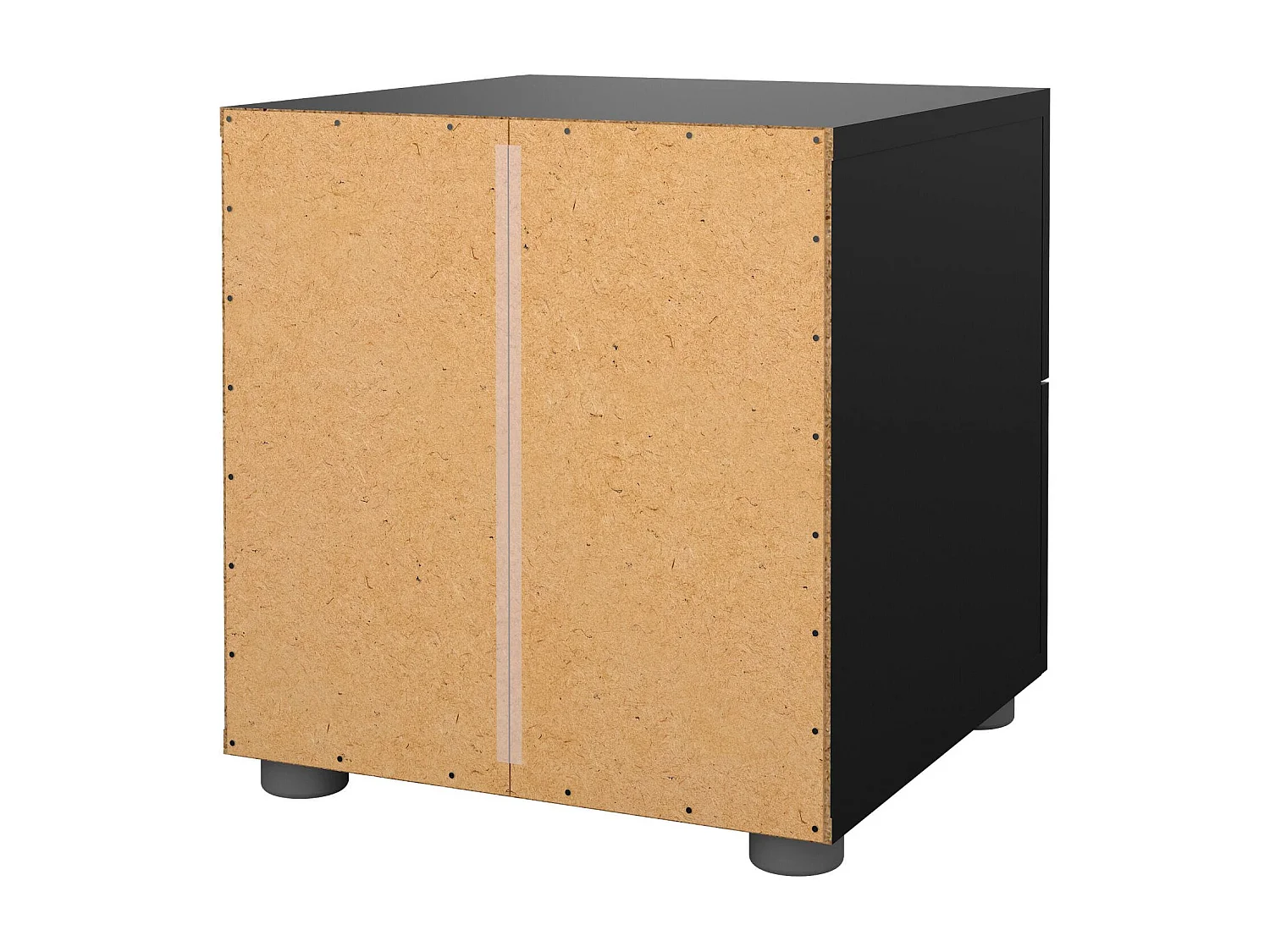 Chevet Drossett, Commode basse, Table de nuit, Étagère de chevet, 40x40 h42 cm, Noir