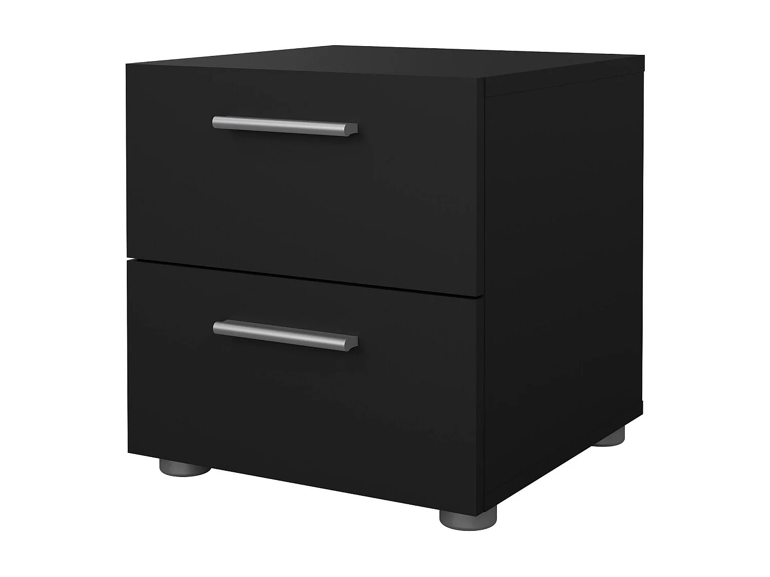 Chevet Drossett, Commode basse, Table de nuit, Étagère de chevet, 40x40 h42 cm, Noir