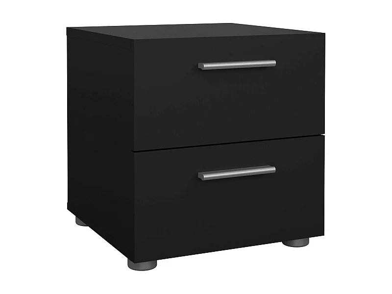 Chevet Drossett, Commode basse, Table de nuit, Étagère de chevet, 40x40 h42 cm, Noir