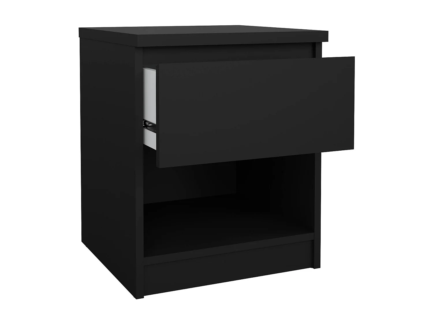 Mesa de cabeceira Dross, Cómoda baixa, Mesa de cabeceira, Prateleira de cama, 40x40 h50 cm, Preto