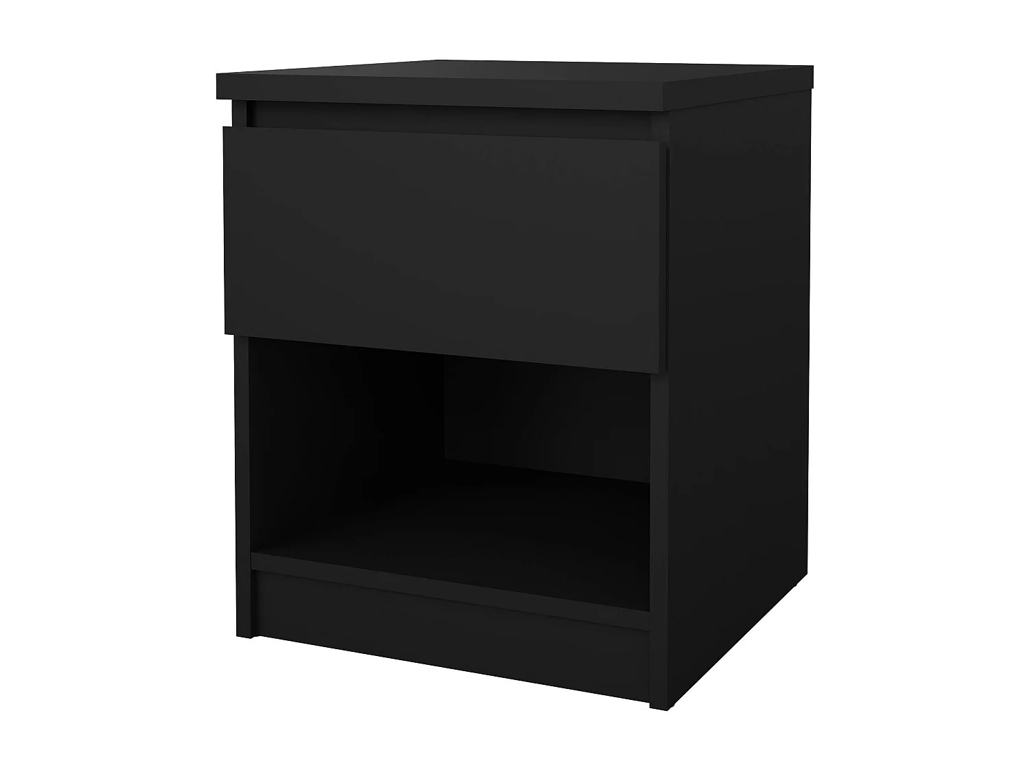 Mesa de cabeceira Dross, Cómoda baixa, Mesa de cabeceira, Prateleira de cama, 40x40 h50 cm, Preto