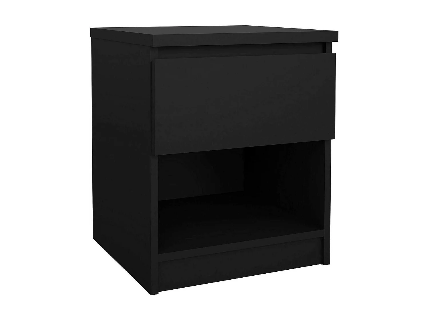 Nachttisch Dross, Niedrige Kommode, Tisch, Multifunktionaler Nachttisch, 40x40 h50 cm, Schwarz