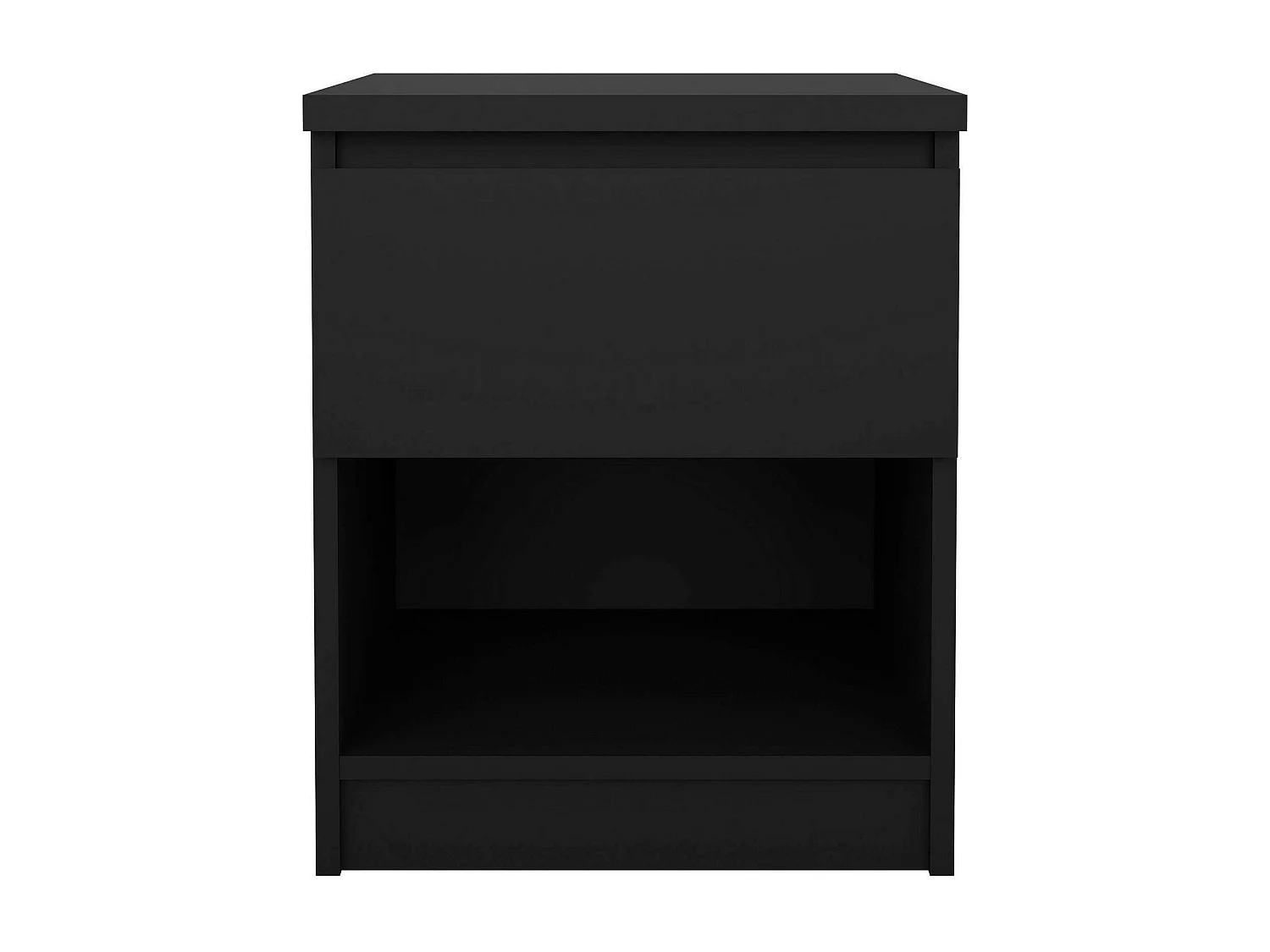 Chevet Dross, Commode basse, Table de nuit, Étagère de chevet, 40x40 h50 cm, Noir