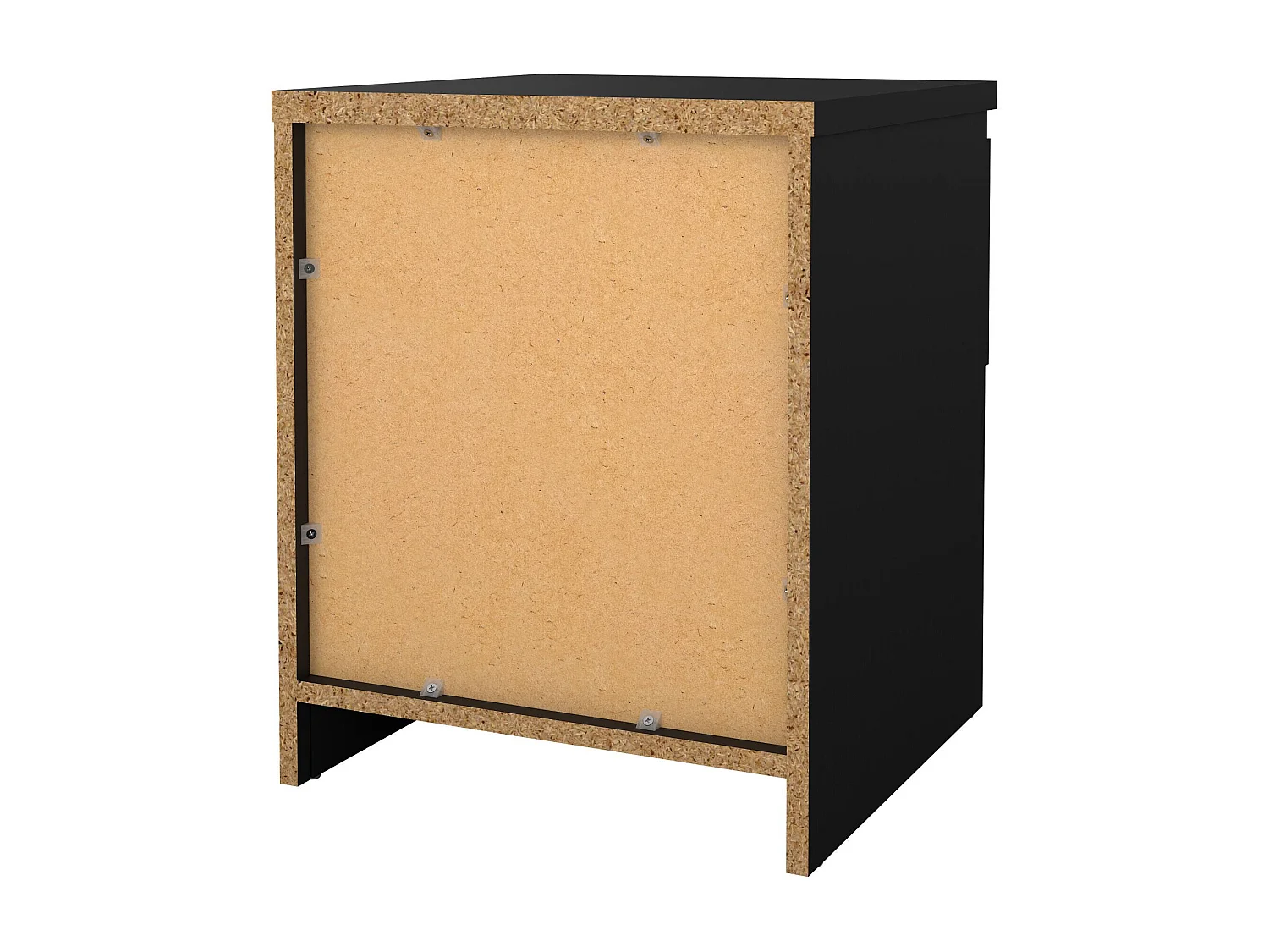 Chevet Dross, Commode basse, Table de nuit, Étagère de chevet, 40x40 h50 cm, Noir