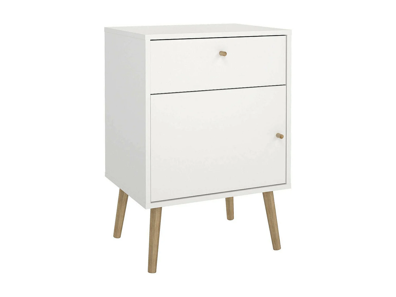 Dsal nachtkastje, Lage ladekast, Nachtkastje, Bedplank, 50x39 h72 cm, Wit