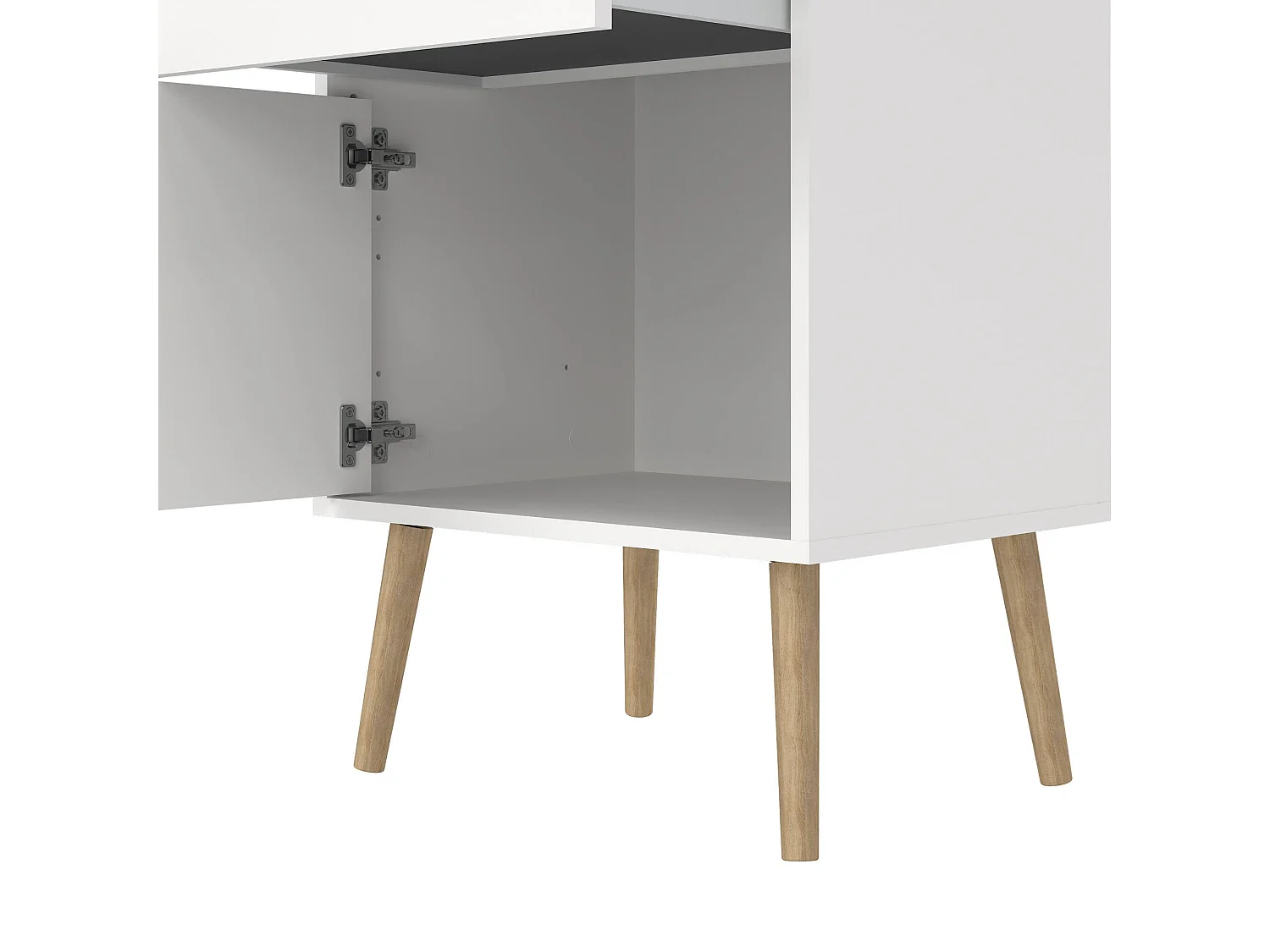 Dsal nachtkastje, Lage ladekast, Nachtkastje, Bedplank, 50x39 h72 cm, Wit