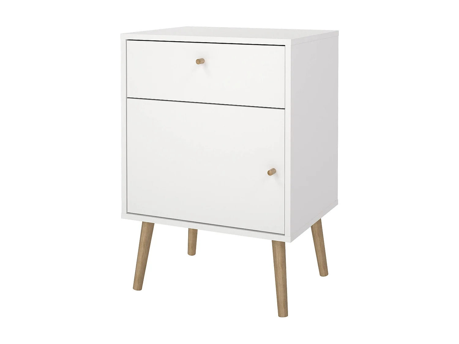 Dsal nachtkastje, Lage ladekast, Nachtkastje, Bedplank, 50x39 h72 cm, Wit