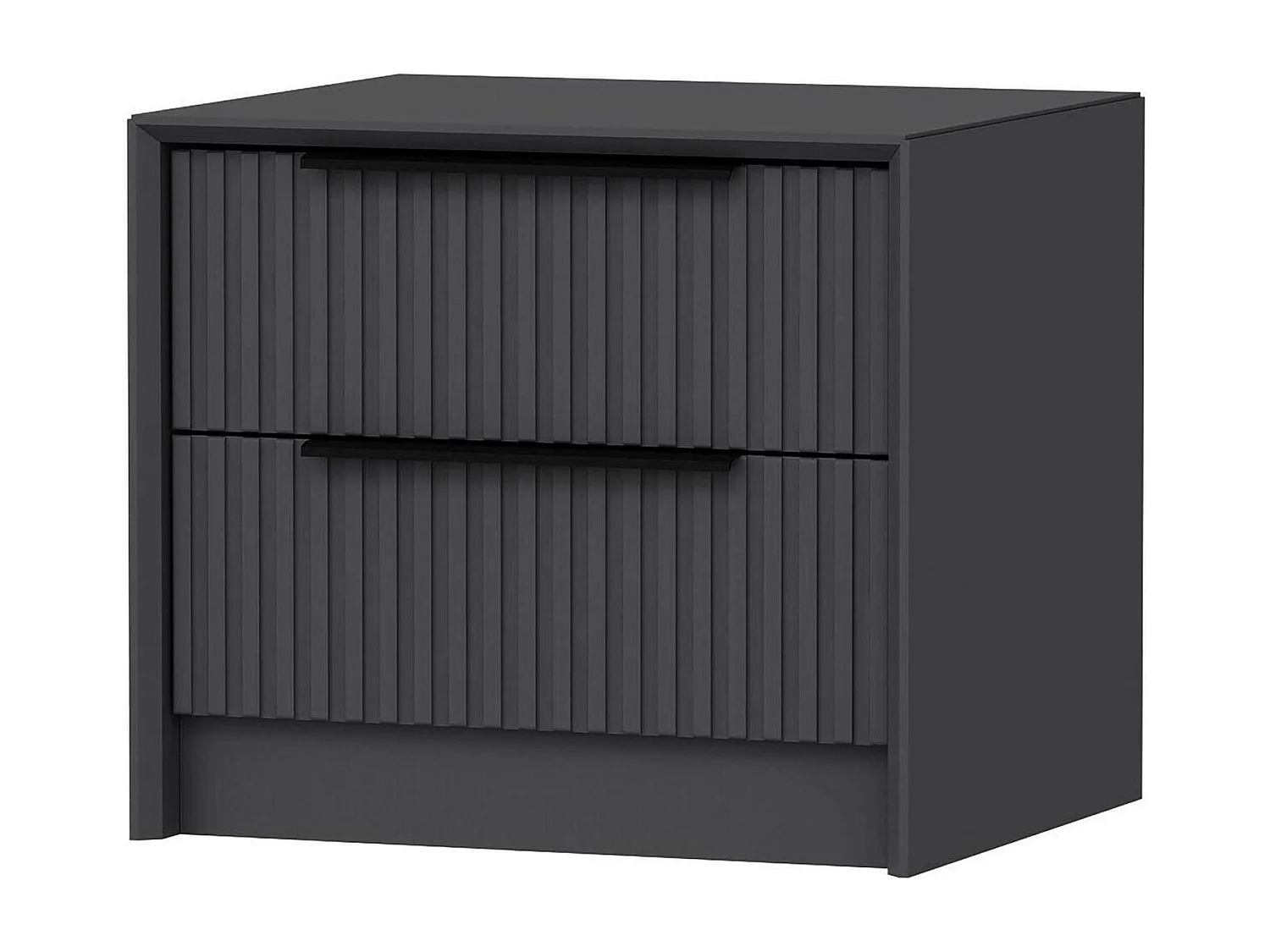 Comodino Moke, 2 Cassetti, 45x45x53h cm Grigio Antracite