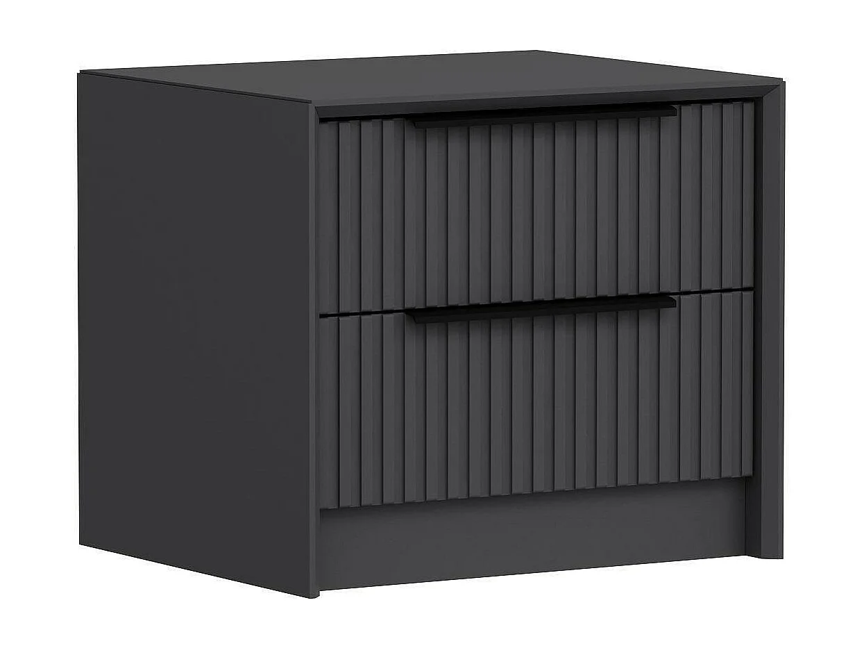 Comodino Moke, 2 Cassetti, 45x45x53h cm Grigio Antracite