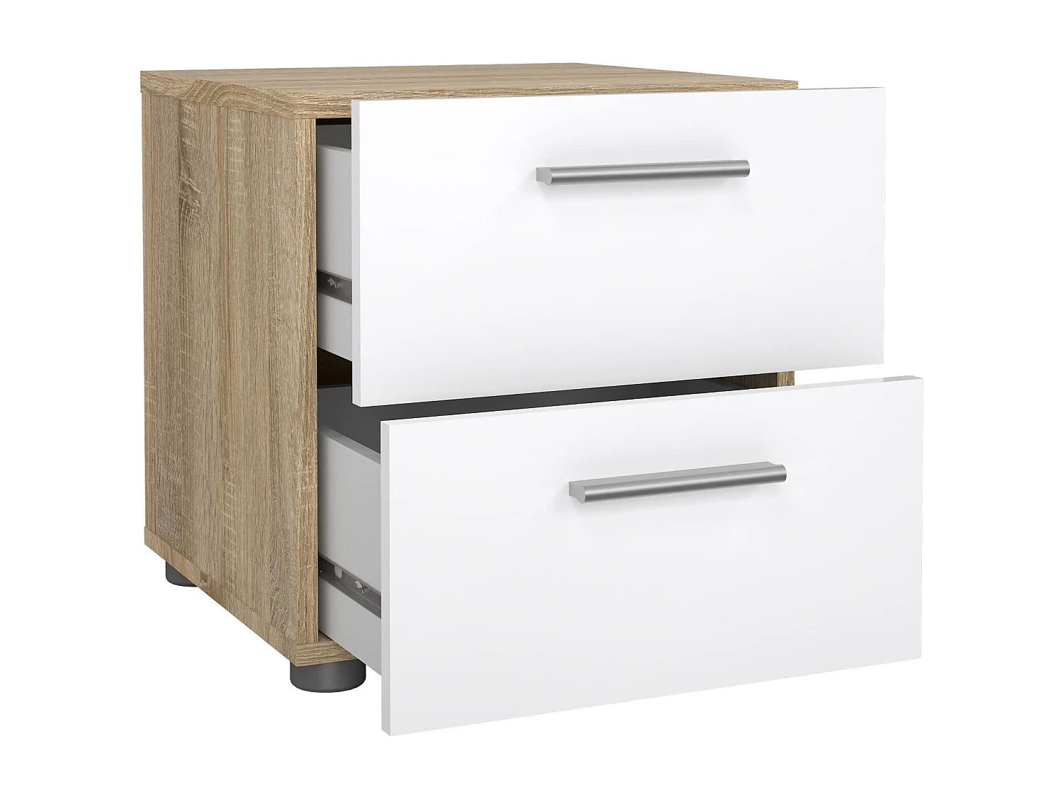 Comodino Fedora, Maniglie Incluse, 40x40.25x42.3h cm Marrone Quercia