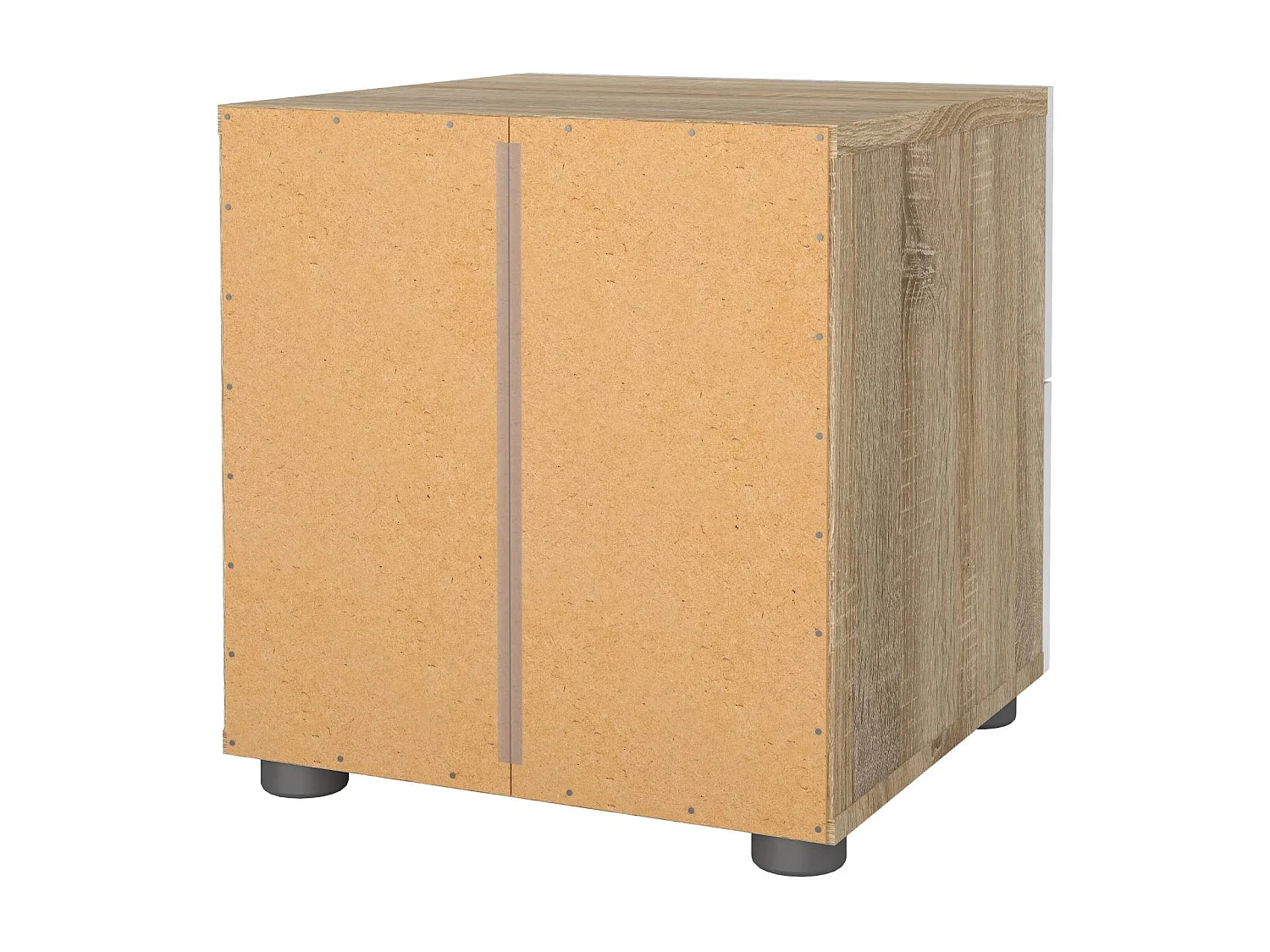 Comodino Fedora, Maniglie Incluse, 40x40.25x42.3h cm Marrone Quercia