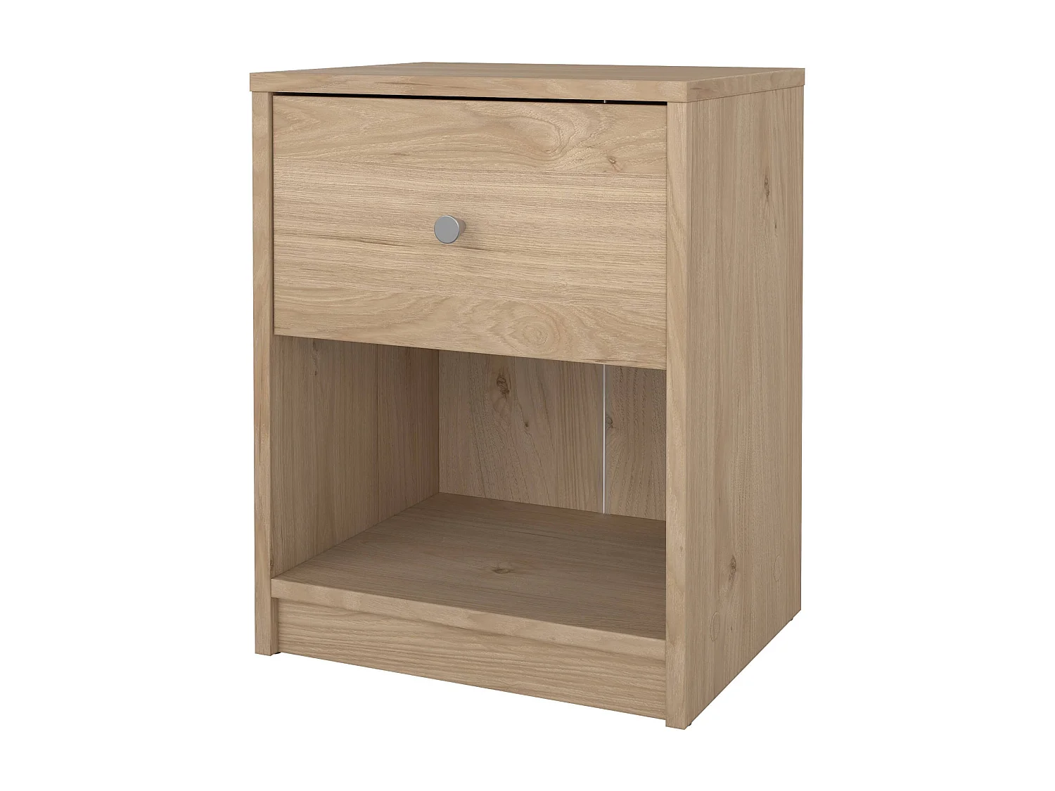 Comodino Kastri, un Cassetto, 30.1x37.9x48.4h cm Marrone Rovere