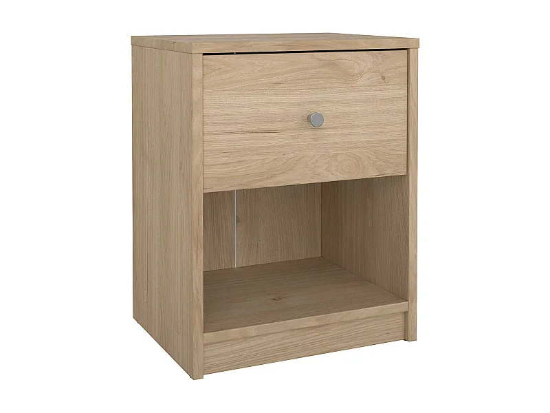 Mesa de cabeceira Kastri, Cómoda baixa, Mesa de cabeceira, Prateleira de cama, 38x30 h48 cm, Carvalho