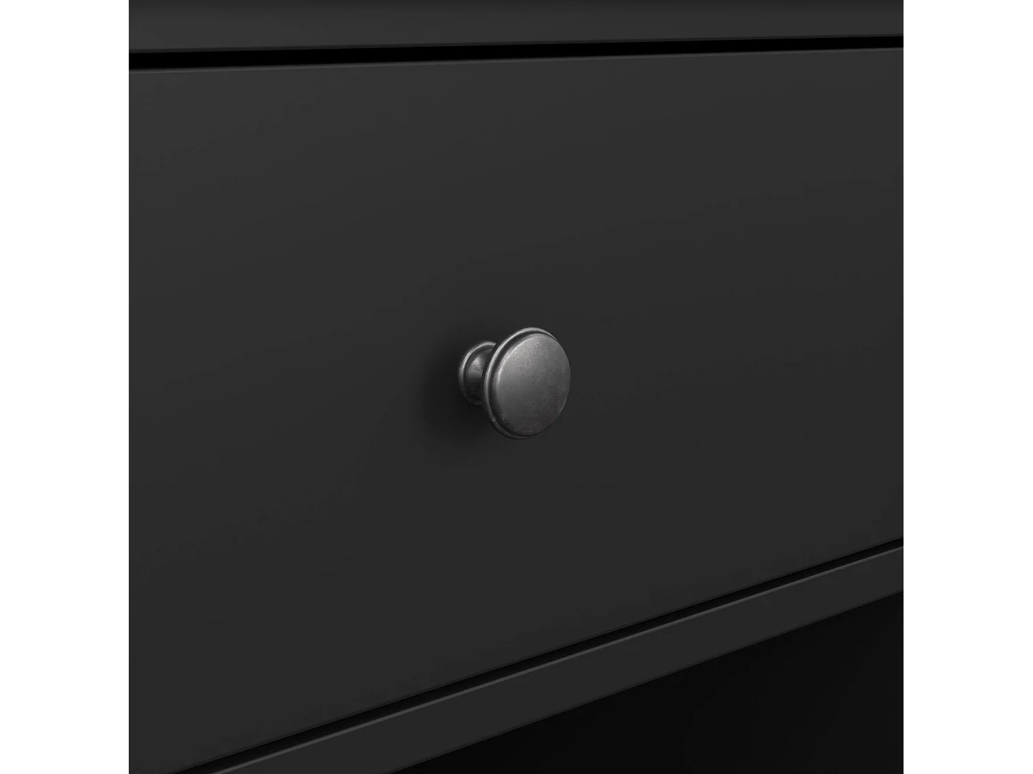 Mesa de cabeceira Dsaccan, Cómoda baixa, Mesa de cabeceira, Prateleira de cama, 48x43 h63 cm, Preto