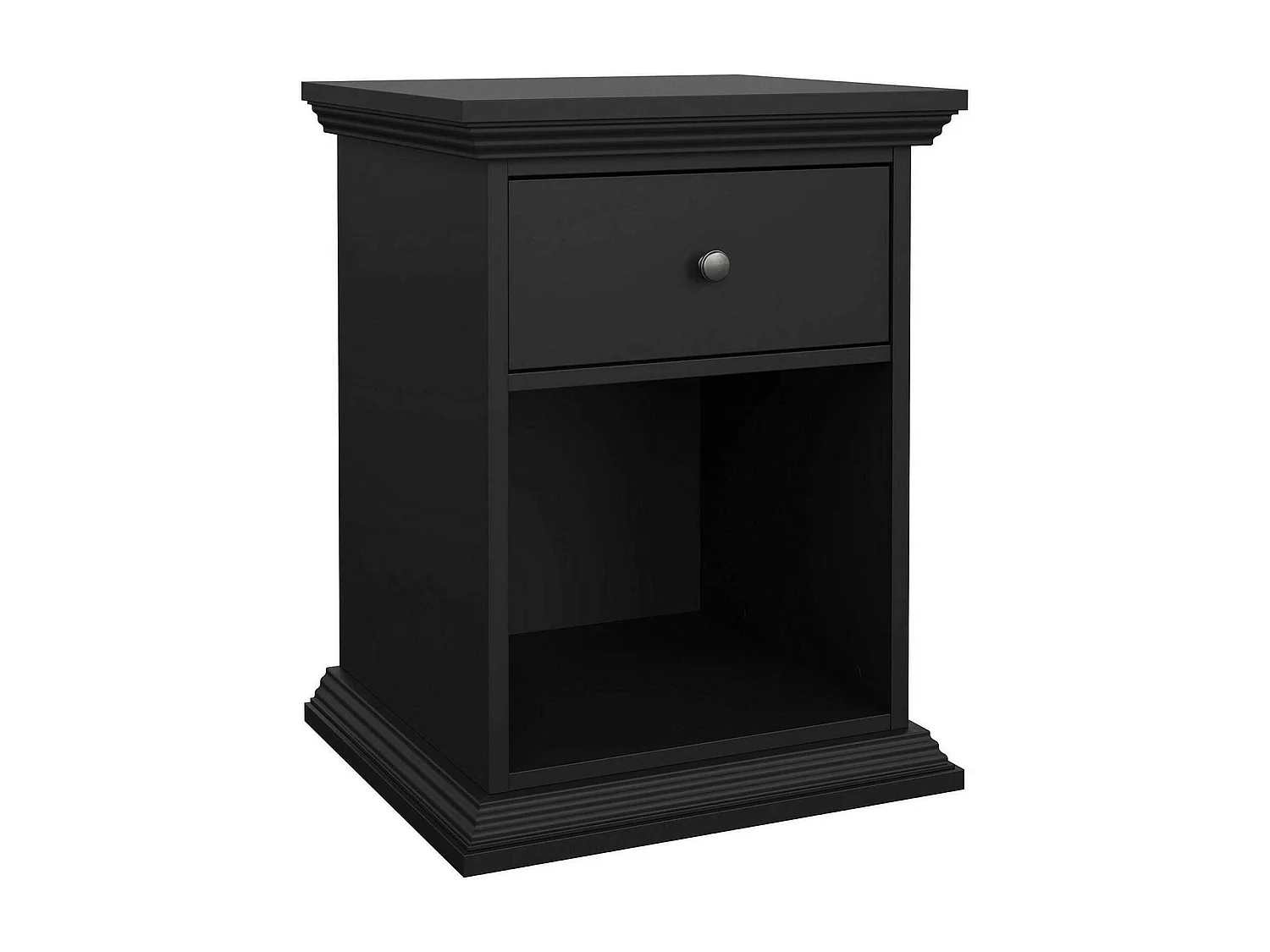 Nachttisch Dsaccan, Niedrige Kommode, Tisch, Multifunktionaler Nachttisch, 48x43 h63 cm, Schwarz
