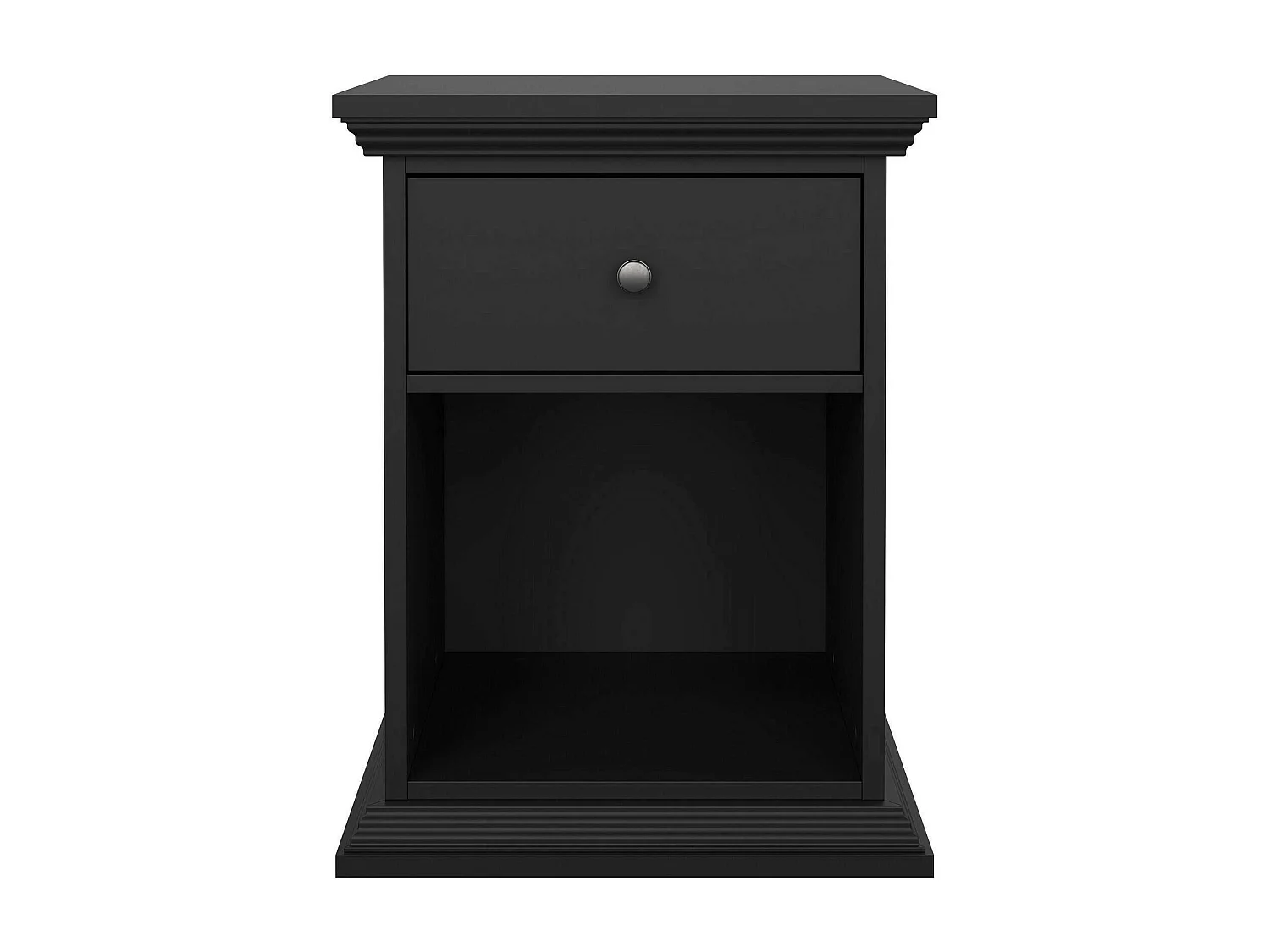 Nachttisch Dsaccan, Niedrige Kommode, Tisch, Multifunktionaler Nachttisch, 48x43 h63 cm, Schwarz