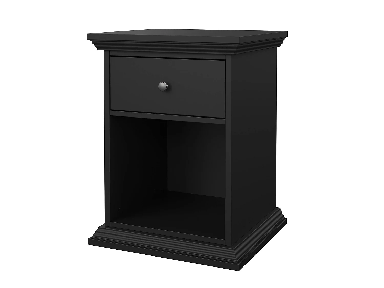 Nachttisch Dsaccan, Niedrige Kommode, Tisch, Multifunktionaler Nachttisch, 48x43 h63 cm, Schwarz