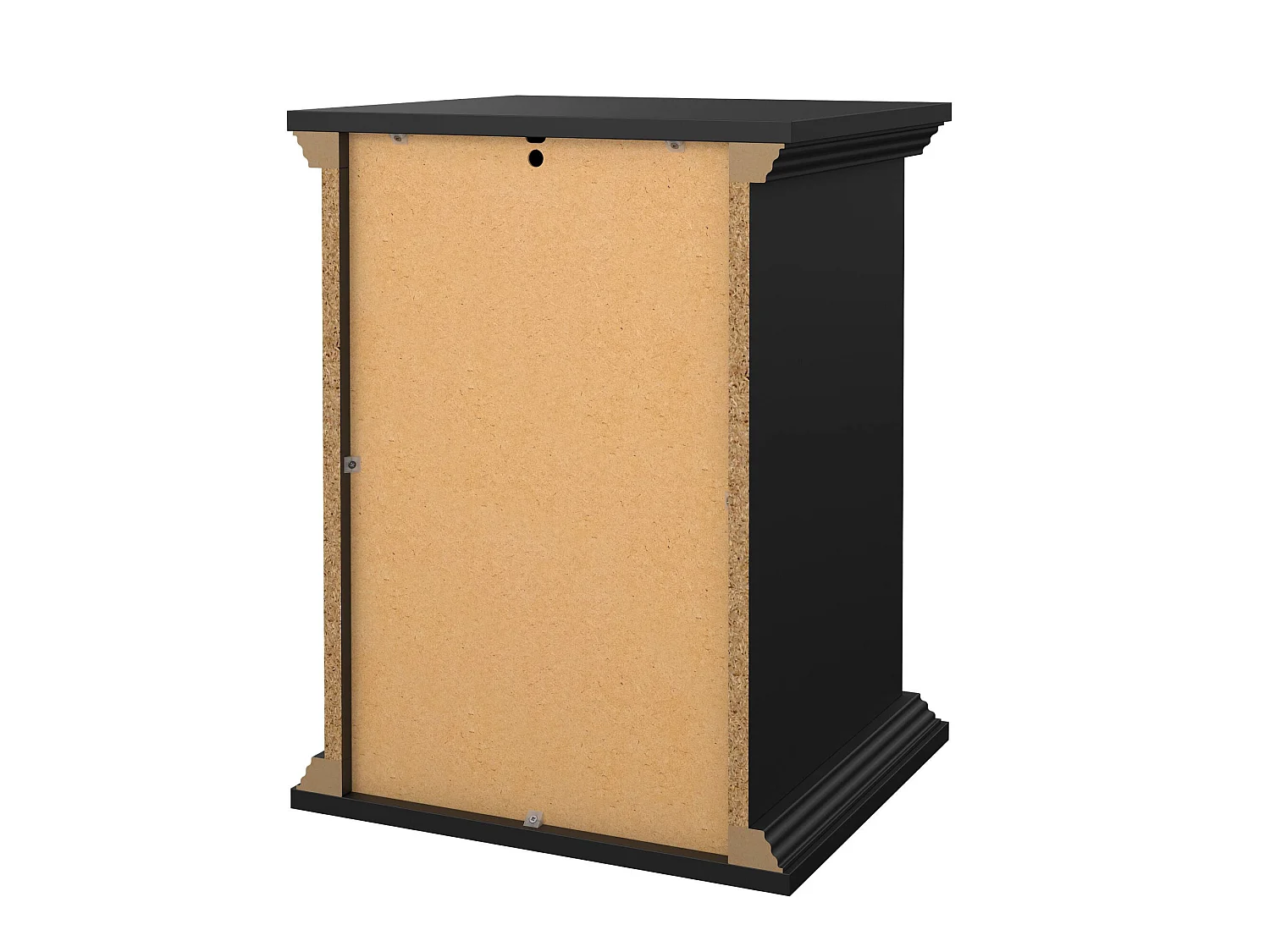Chevet Dsaccan, Commode basse, Table de nuit, Étagère de chevet, 48x43 h63 cm, Noir