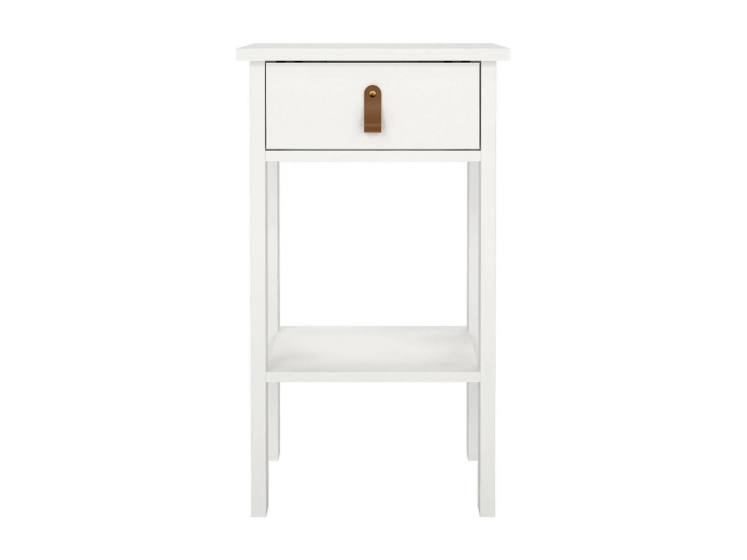Chevet Dsabir, Commode basse, Table de nuit, Étagère de chevet, 40x34 h70 cm, Blanc