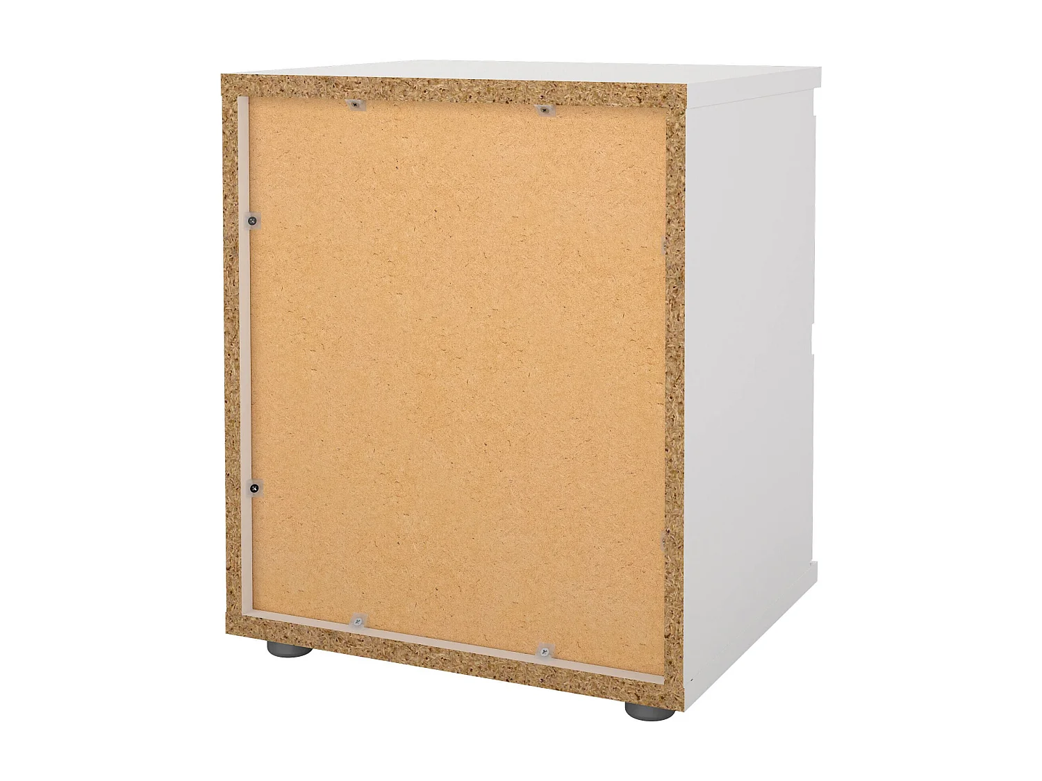 Drugan nachtkastje, Lage ladekast, Nachtkastje, Bedplank, 40x34 h48 cm, Wit