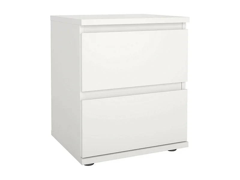 Mesa de noche Drugan, Cómoda baja, Mesilla de noche, Estante de la cama, 40x34 h48 cm, Blanco