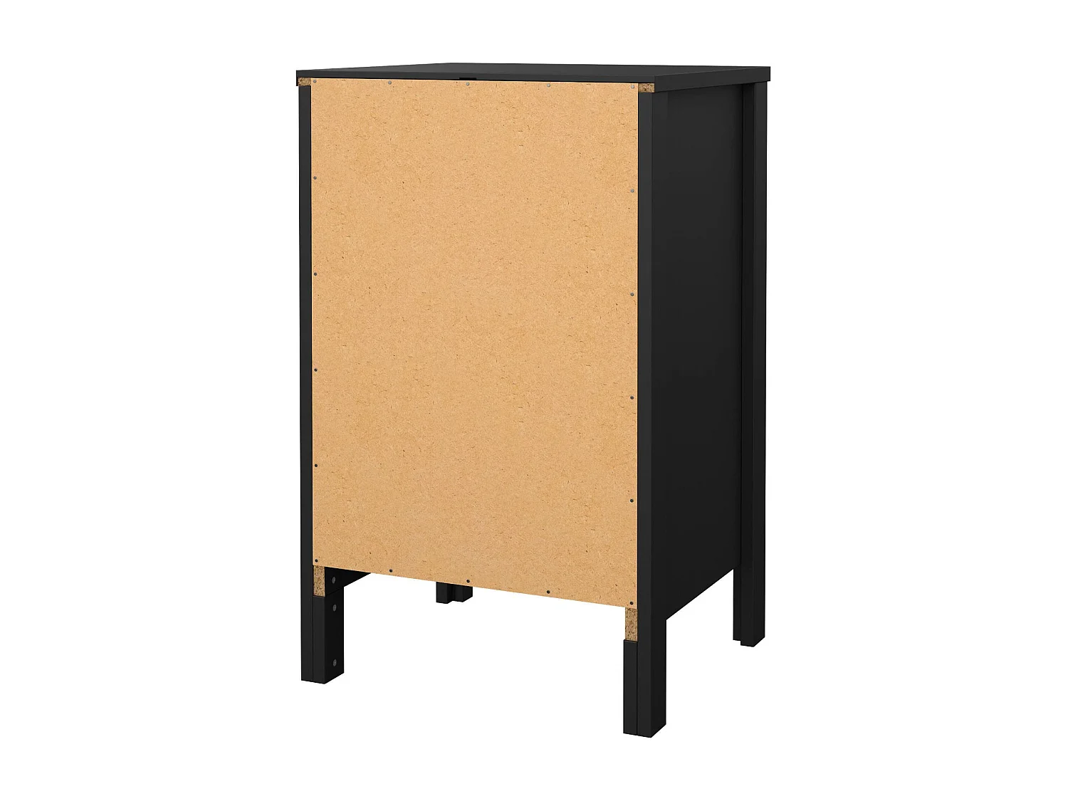 Nachttisch Dsain, Niedrige Kommode, Tisch, Multifunktionaler Nachttisch, 44x38 h70 cm, Schwarz