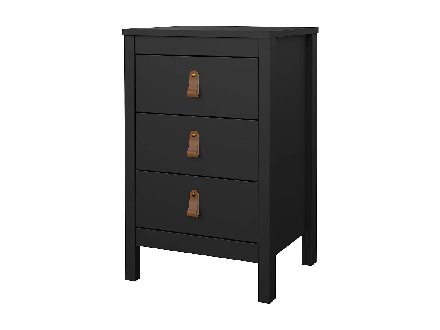 Nachttisch Dsain, Niedrige Kommode, Tisch, Multifunktionaler Nachttisch, 44x38 h70 cm, Schwarz